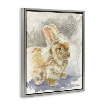 "Angora Bunny", aquarelle encadrée par Jennifer Redstreake