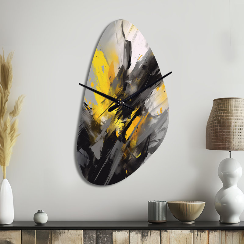 Grande horloge murale jaune Farhat, Grand
