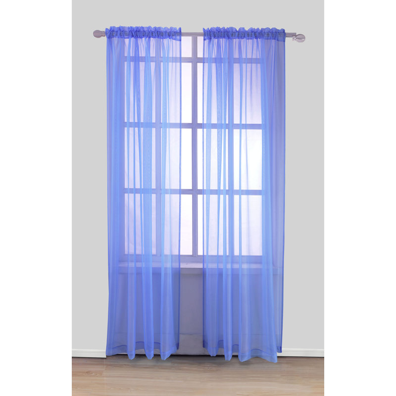 Sheer Curtain Single Panel, Navy