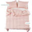 Ensemble de couette en fibres synthÃ©tiques prÃ©lavÃ©es, format simple - Motif chic rÃ©versible - Piquage en carreaux avec 4 pattes aux coins - LÃ©gÃ¨re, pour toutes les saisons - Couette bleue avec 2 taies d'oreiller-1102367018