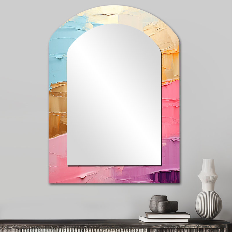 Minimalisme chassant les arcs-en-ciel I - Miroir décoratif sur arche Paysages, 34 po x 25 po