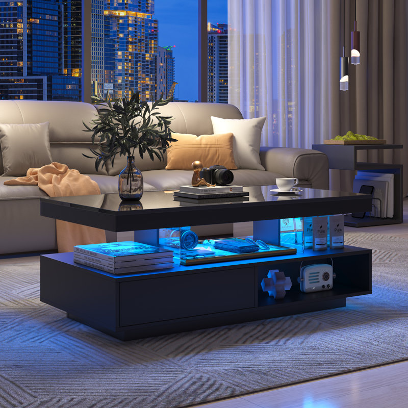 Pedestal Coffee Table with Storage