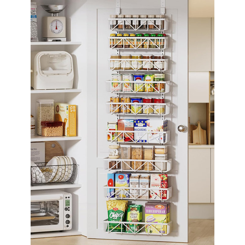 Organisateur de garde-manger au-dessus de la porte, H 74,38 po x l 16 po x P 6 po, Blanc