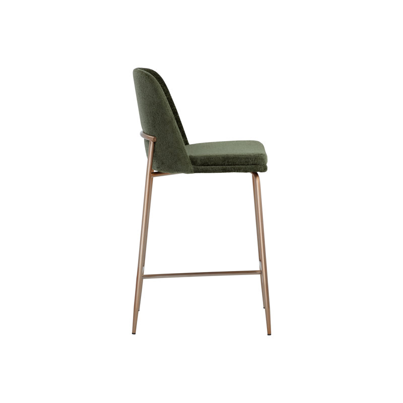 Clifton Upholstered Stool with Solid Wood Frame, Olive