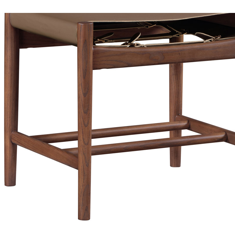 Chaise rembourrée en cuir Rawlins, Cuir brun végétalien, Brun