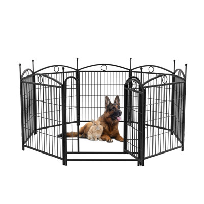Parc pour chien 32 pouces intérieur 8 panneaux enclos en métal pour animaux de compagnie clôture pour animaux avec enclos extérieur