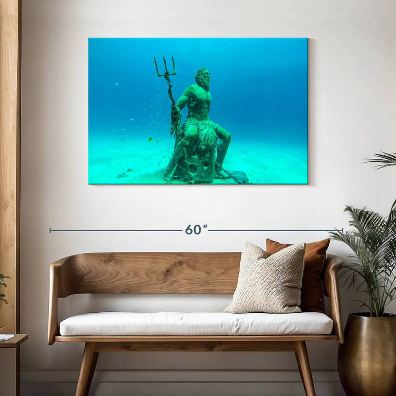 Kelan Sunken Poseidon Statue, 30" H x 45" W