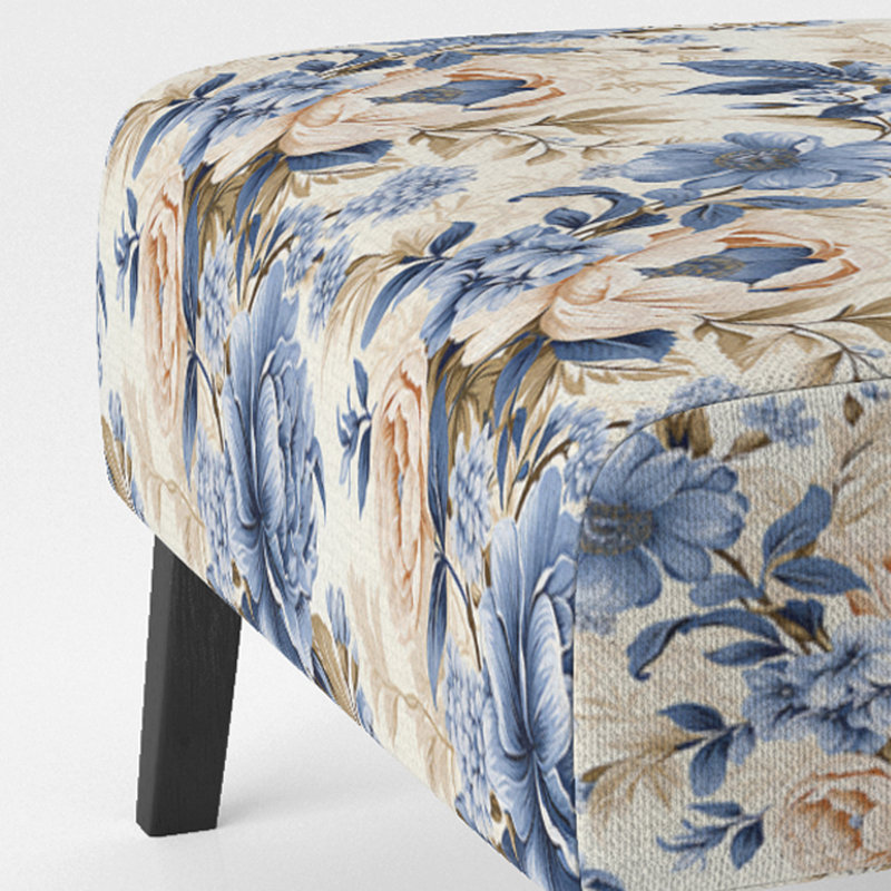 Rustic Victorian Brocade Victorian Motif - Chaise d'appoint de chalet rembourrée à motif floral
