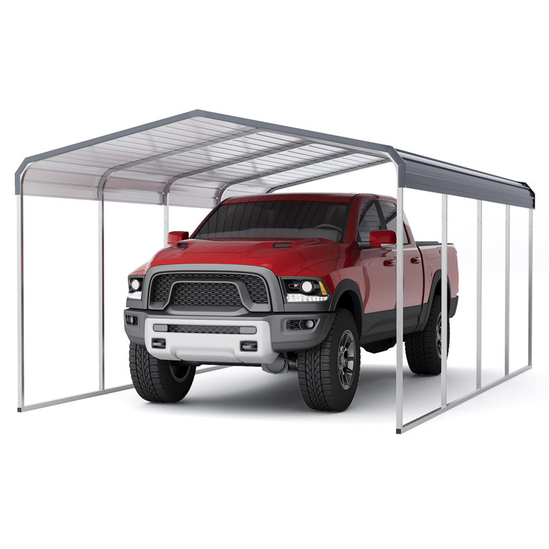 12 ft. × 20 ft. Heavy-Duty Steel Carport with Galvanized Roof