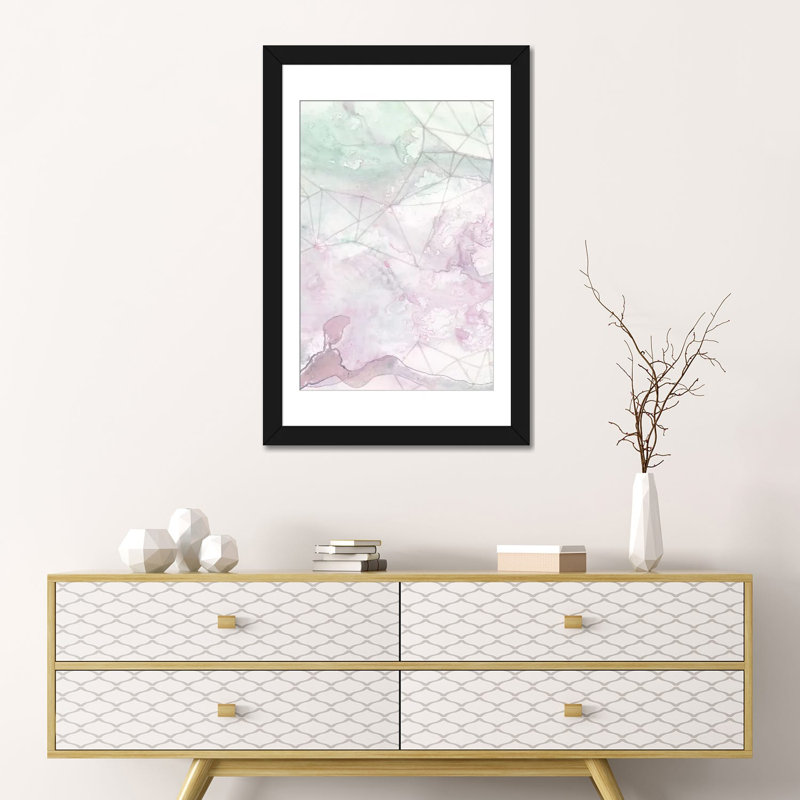 " Centauri I " by Renée Stramel, Black Framed Fine Art Paper, White, 32" H x 24" W x 1" D