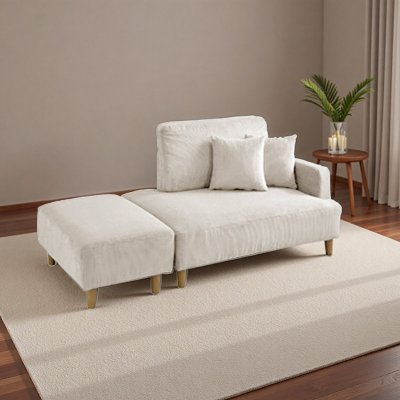 Chaise longue de luxe avec éponge de densité, Orienté à droite, Beige