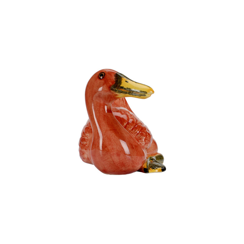 Duck Orange/Yellow Glaze Figurine