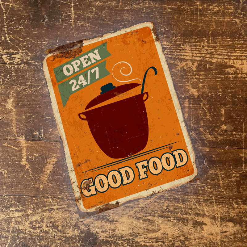 6024 Handmade Food & Beverage Wall Decor on Metal, 20cm H x 15cm W