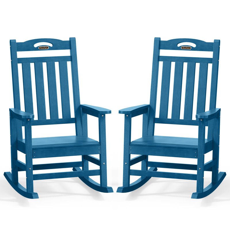 Chaise berçante en PEHD à bascule Adirondack, Marine