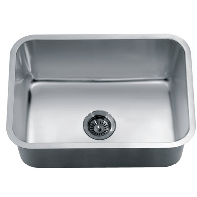 25" L x 18" W Single Bowl Under Mount Rectangular Stainless Steel Kitchen Sink