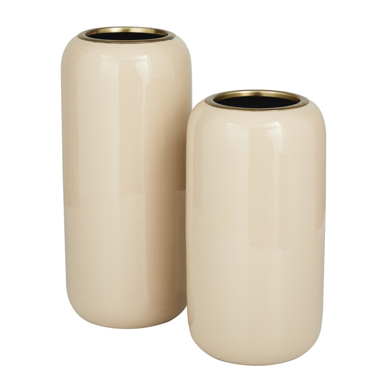 Vase en fer moderne Lusya Cole, Crème