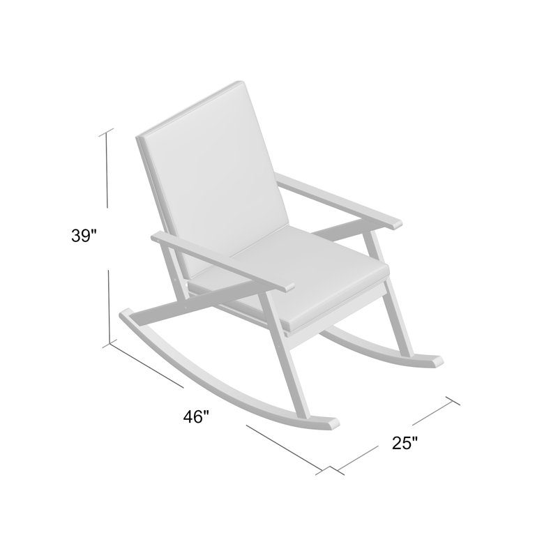 Louise Dark Brown Acacia Wood Rocking Chair with Cream Cushions