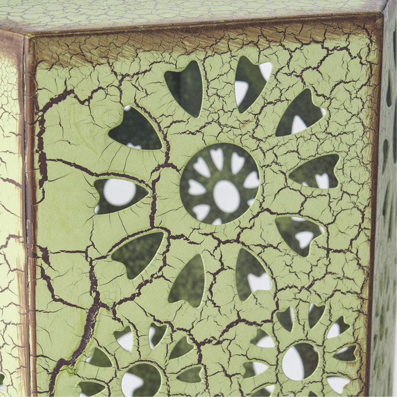 Table d'appoint hexagonale pour l'extérieur et l'intérieur, Vert, H 18,5 po x l 10,5 po x P 12 po