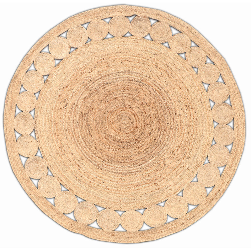 Round Webbe Geometric Hand Woven Area Rug, Round 200cm