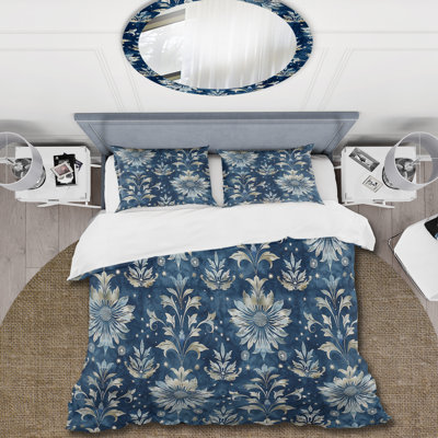 Blue Floral Royal Stardust - Traditional Duvet Cover Set