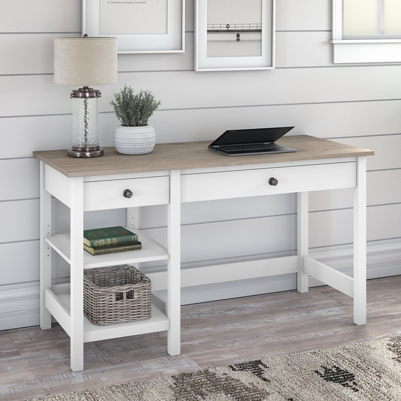 Bureau de rangement Ozro, Gris / blanc