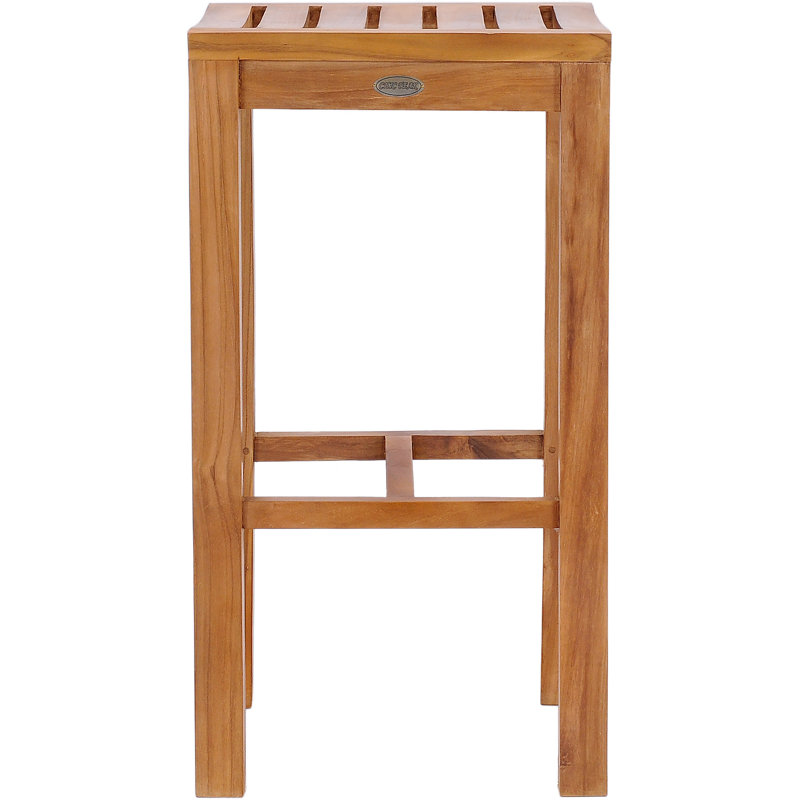 Ingrid A-Grade Teak Wood Outdoor Barstool, 30" H x 16" W x 16" D