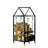 Cantarero 14'' W Metal Log Rack on Wheels with 4 Piece Fireplace Tool Set for Hearth