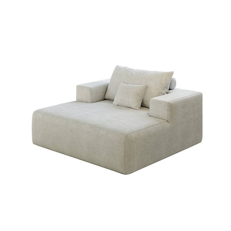 Méridienne moelleuse de 55 po, Chenille beige