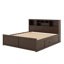 Très grand lit plateforme avec tête de lit bibliothèque et tiroirs de rangement, cadre de lit de rangement très grand en bois avec port USB-1864507935