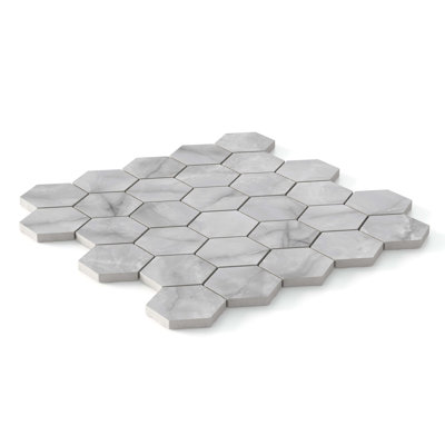 Onice Matte Hexagon Mosaic Wall & Floor Tile, Box of 8 Sheets (6.4 Sq Ft)