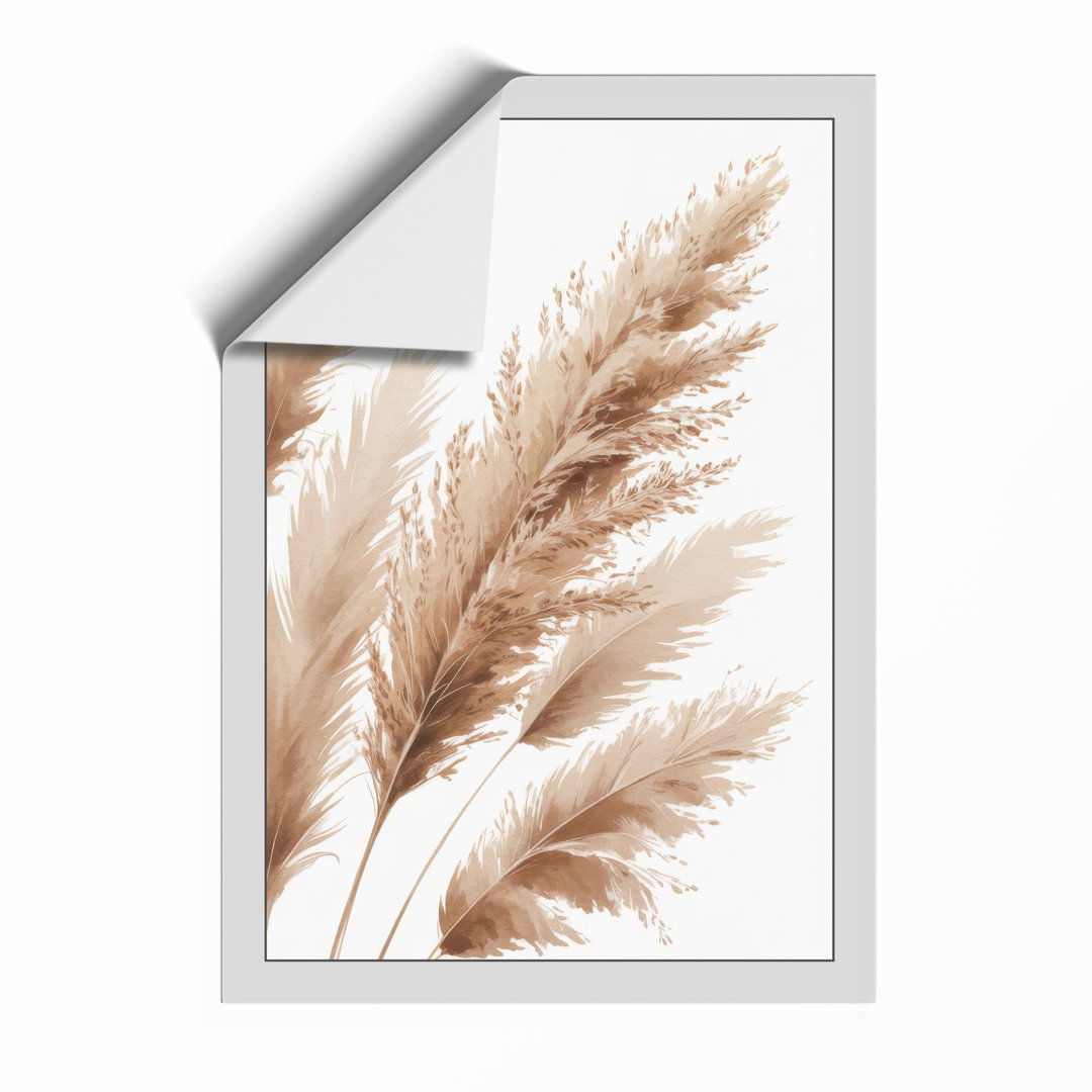 Pampas Grass Plumes Botanical - Framed Print