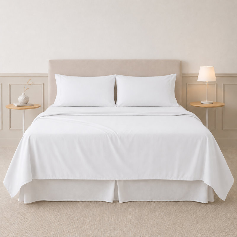 Modern Threads 4-Piece Ultra Soft Microfiber Sheet Set with Deep Pockets in Solids & Prints, White