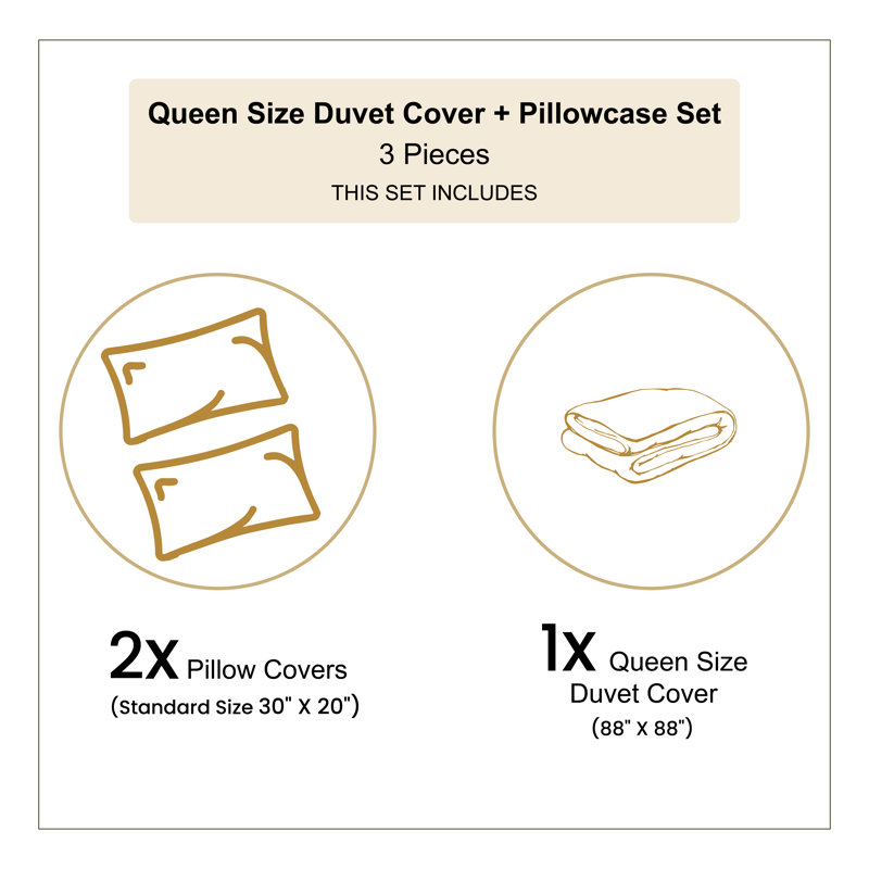 Balinese Sunrise Beige Brown Queen Duvet Cover Set