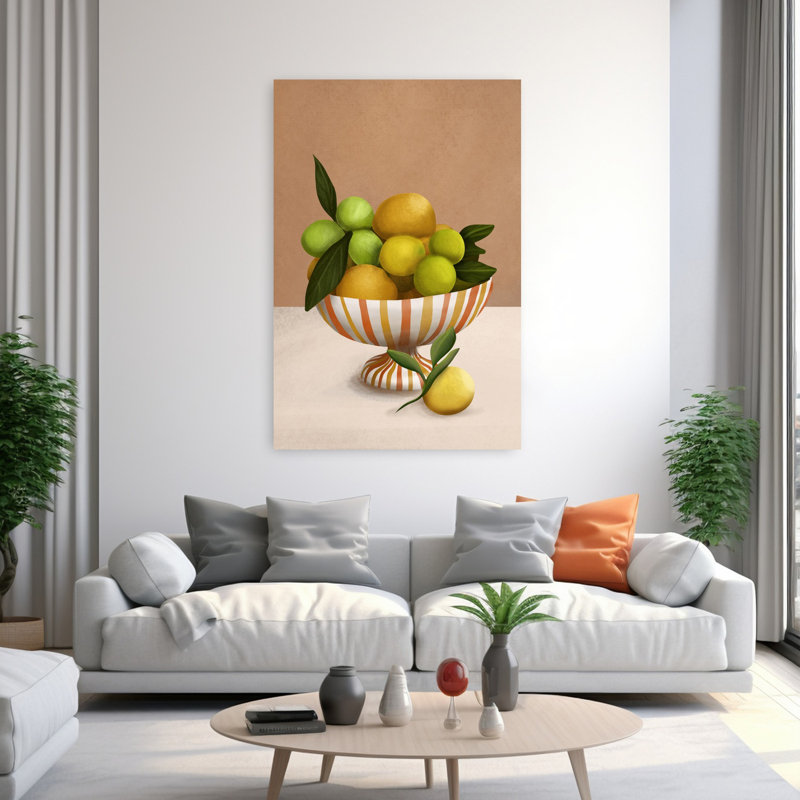 Art contemporain contemporain, plante fruitière, H 60 po x l 40 po