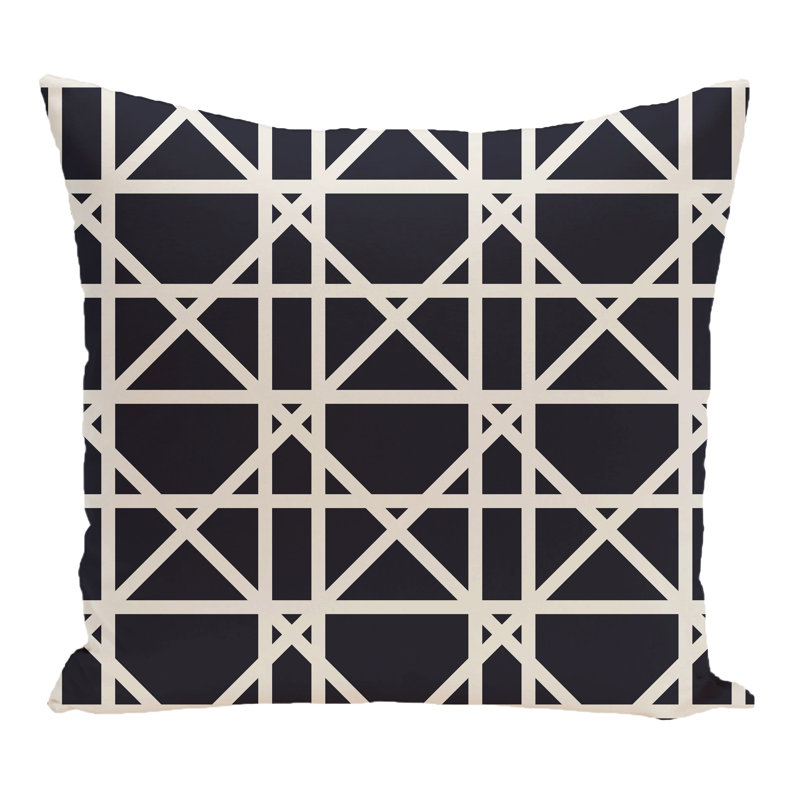 Trellis Outdoor Square Pillow Cover & Insert, Blue