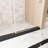 56 - 60 "w X 76" H Brushed Gold Single Sliding Shower Door, 1/4" (6 Mm) Clear Tempered Glass, Film, Stainless Steel Track And Handle, American Design, Large Wheels For Silent Efficient Sliding,