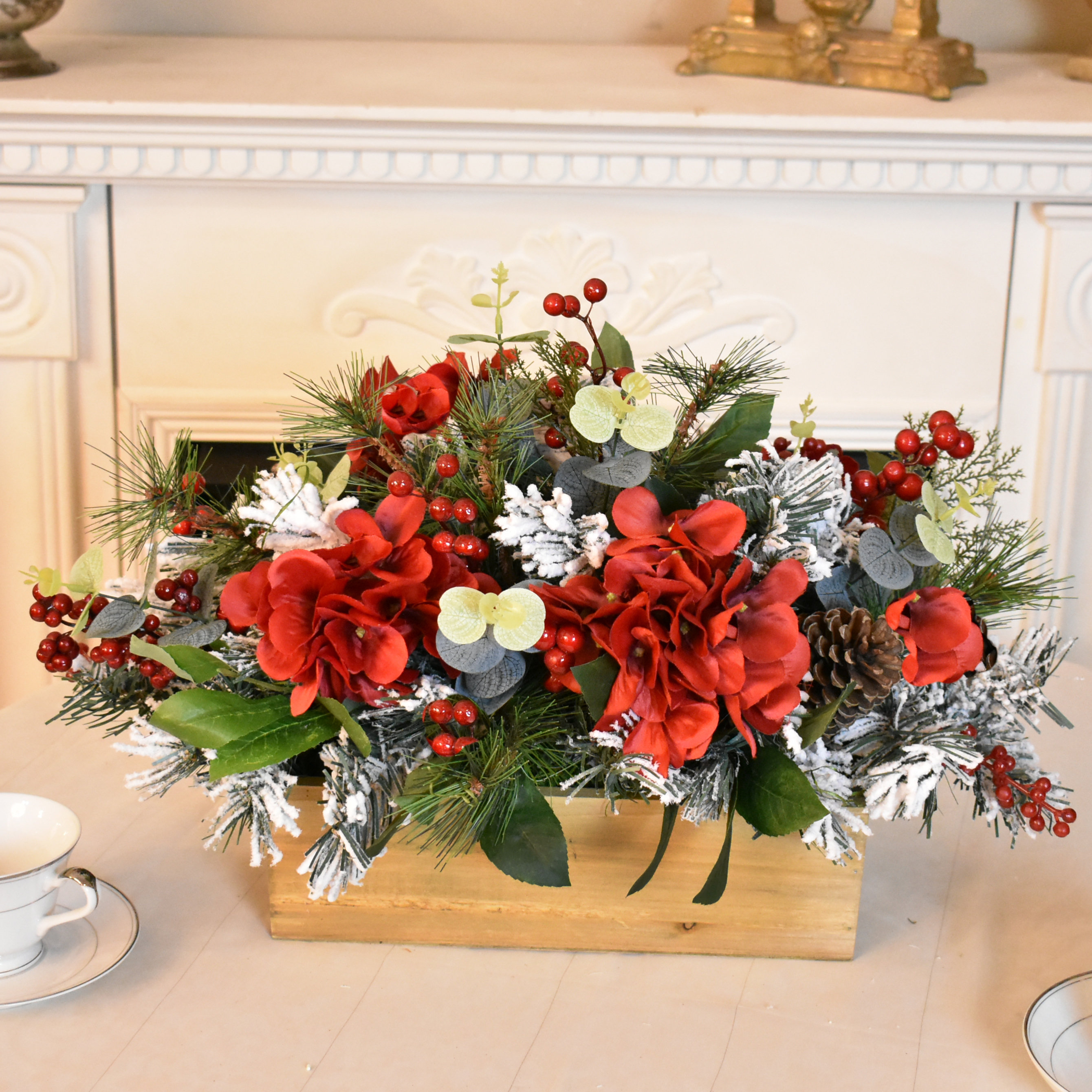 The Holiday Aisle® Faux Silk Arrangement in Planter