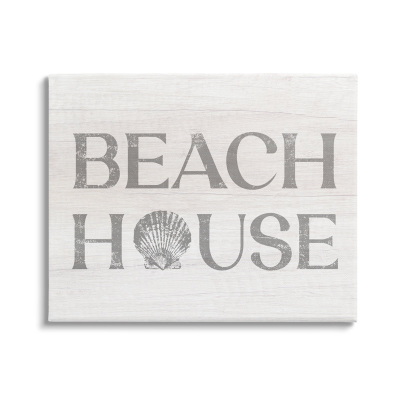 Motif de coquillages de plage rétro «Beach House» par Lil 'Rue - impression, Toile tendue, L 20 po x H 16 po