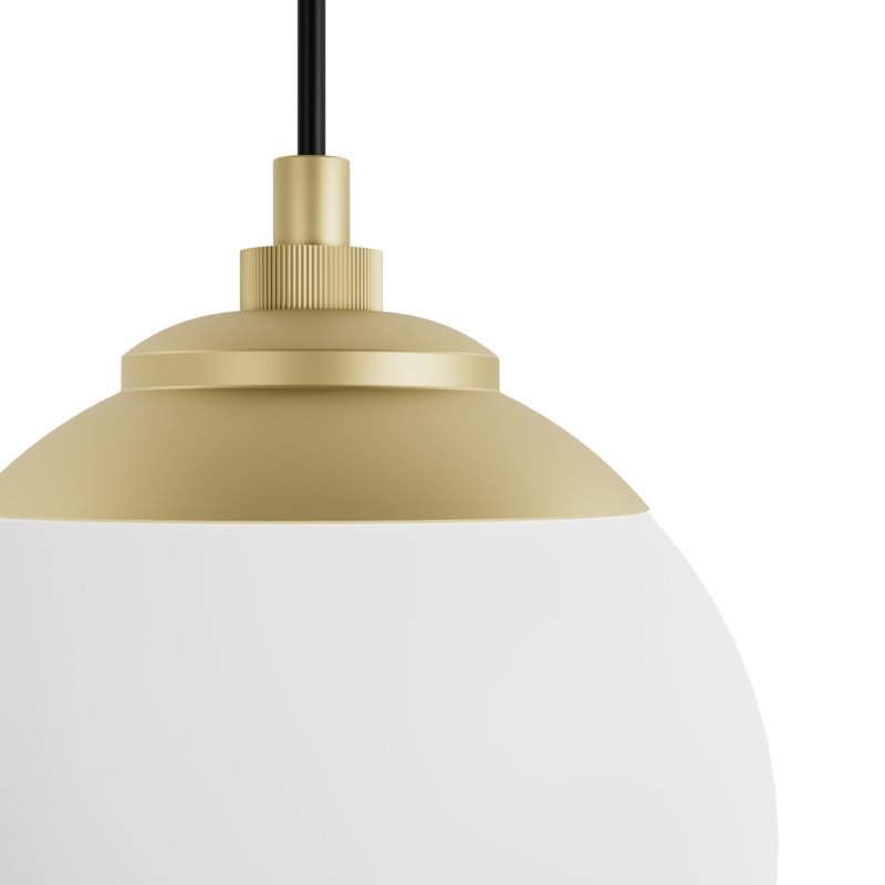 Hepburn 3 - Light Linear Globe Pendant, Painted Modern Brass