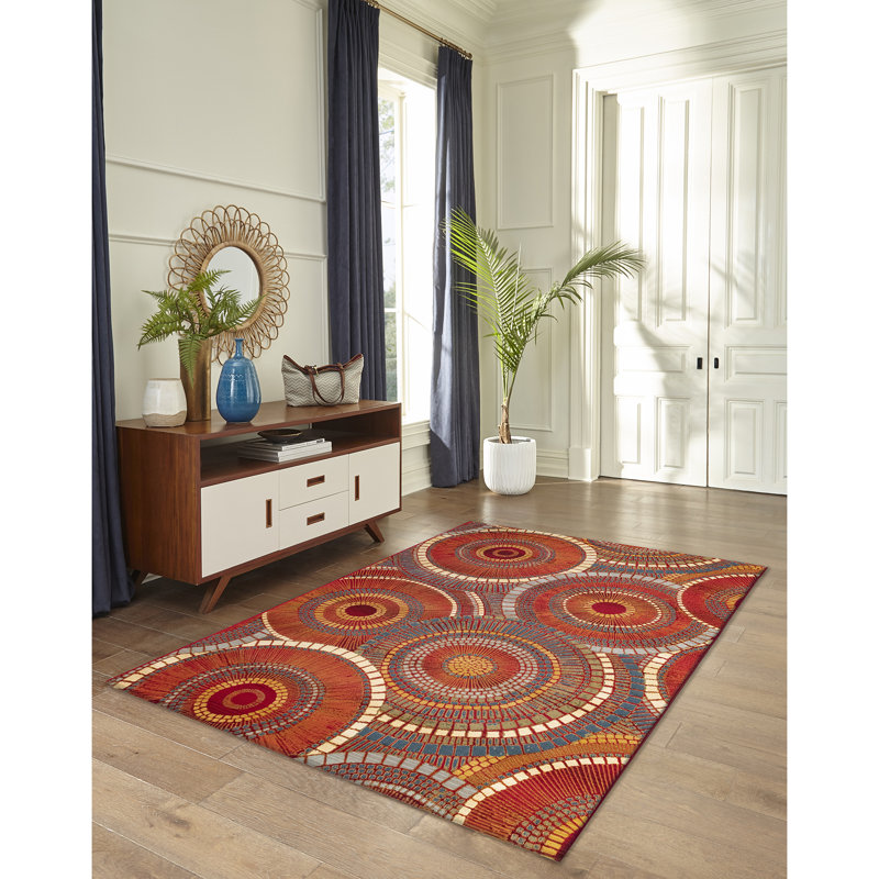 Tapis d'intérieur et d'extérieur à motif géométrique Gauna, Rectangle 8 pi 10 po x 11 pi 9 po
