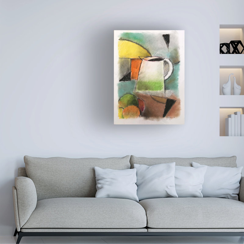 Art sur toile «Pitcher et fruits», H 19 po x l 14 po