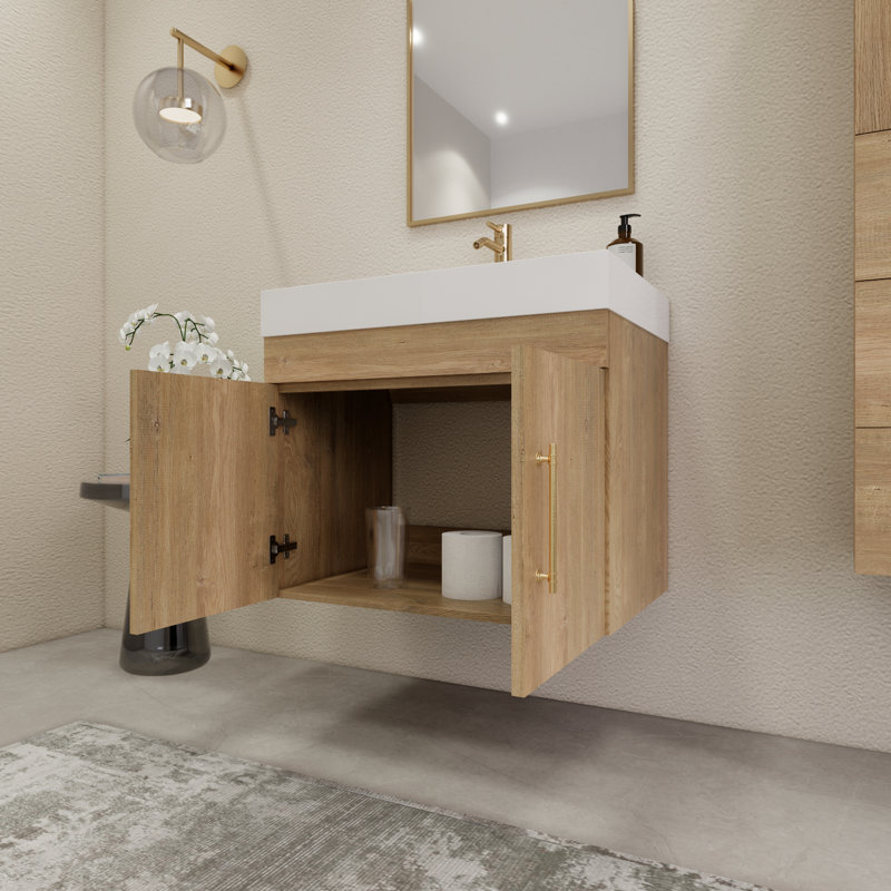 Ensemble de meuble-lavabo simple 29,5 po, Chêne