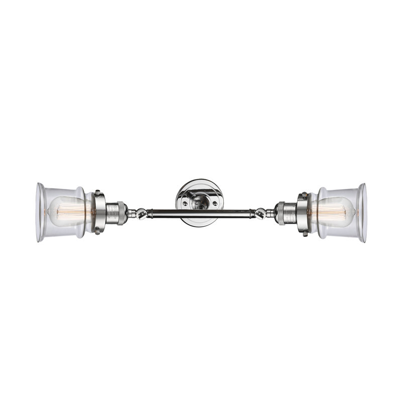 Éclairage pour salle de bain 2 lumières Alexandira, Transparent, Chrome poli, Ampoule non incluse