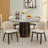 Dining Chairs(Set Of 6), Modern Fabric Kitchen Side Chairs With Thick Cushions And Wood Legs-1093367662