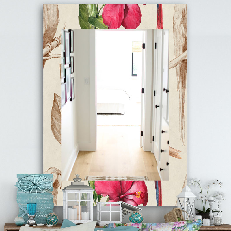 Miroir mural bohémien et éclectique Bloom 37, H 24 po x l 32 po