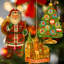 Ensemble de 3 décorations de Noël en bois d'inspiration polaire de père Noël par D. Debrekht