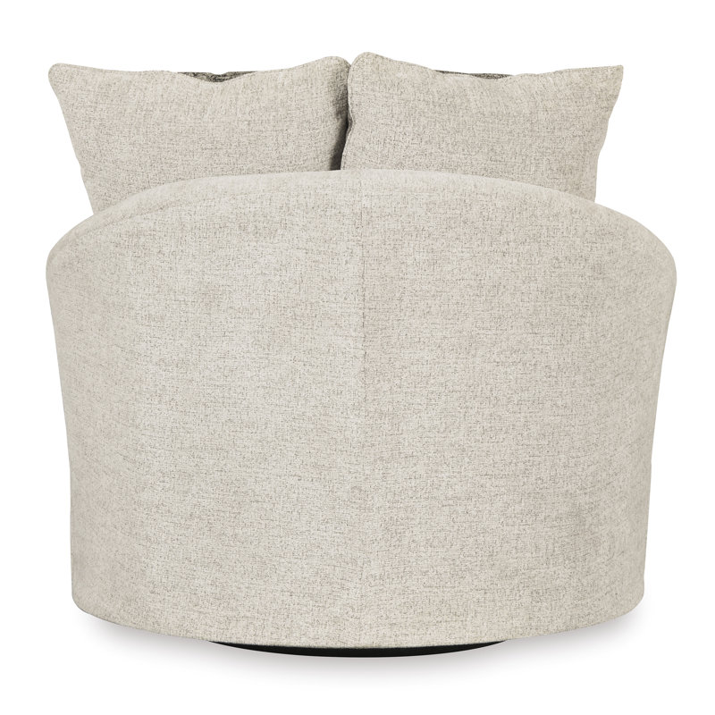 Sharetha Swivel Accent Chair, Beige Fabric