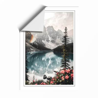Alpine Lake Reflected Scandinavian - Framed Print