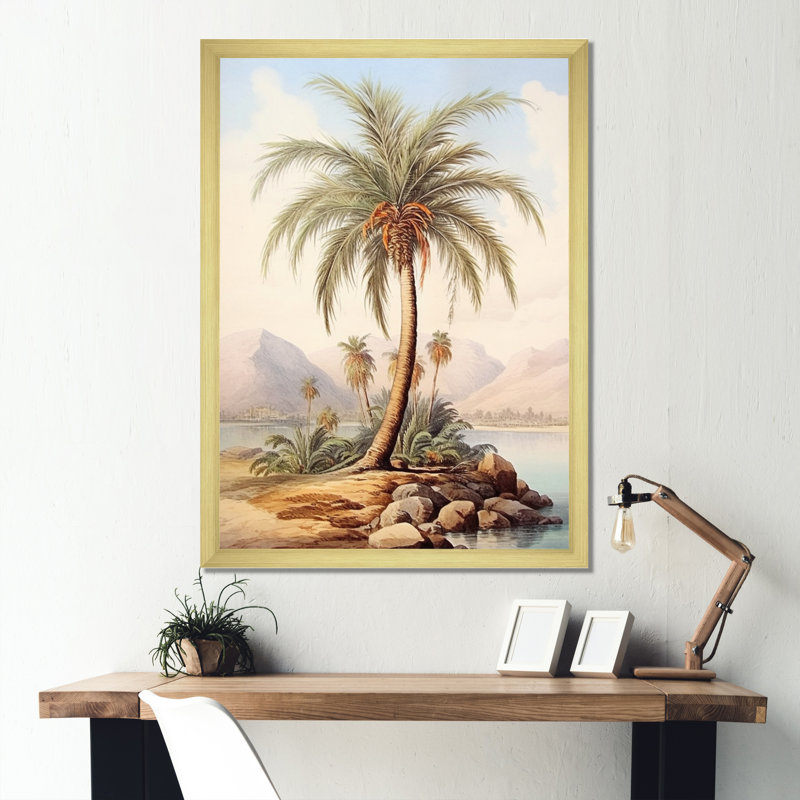 Minimalisme Palm Paradise, Cadre doré à une seule photo, H 44 po x l 34 po x P 1,5 po