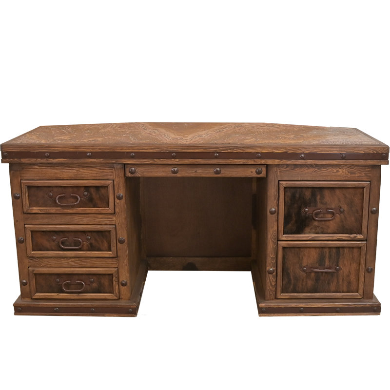 High Plains Cowhide Executive Desk